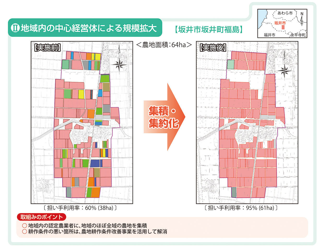 地域内の中心経営体による規模拡大